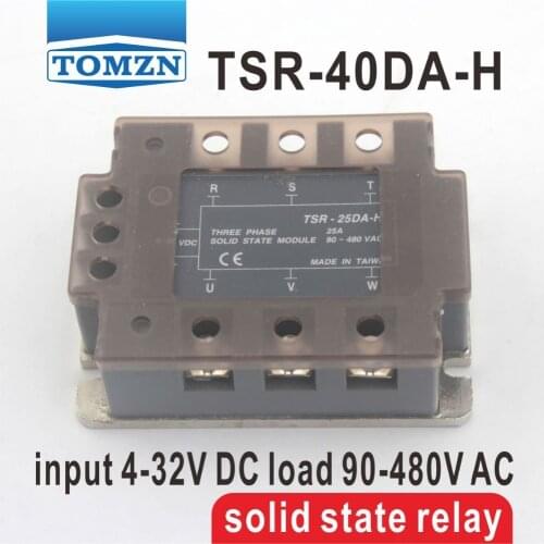 40DA TSR-40DA-H Three-phase High voltage type SSR input 4-32V DC load 90-480V AC single phase AC solid state relay