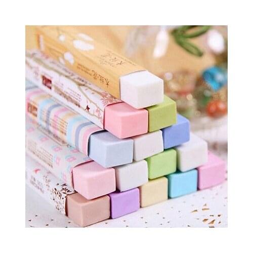 5Pcs wholesale writing drawing stationery supplies kawaii cartoon Pencil erasers for office school kids prize