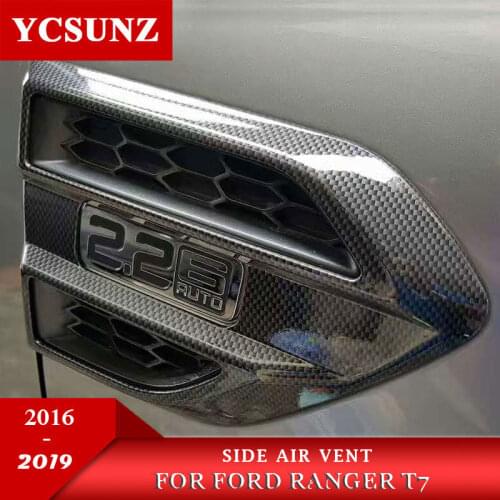 ABS Carbon Fiber Side Fender Guards Vent Cover Trim For FORD RANGER T7 T8 2016-2019 2020 Wildtrack 2.0/2.2/2.5/3.2
