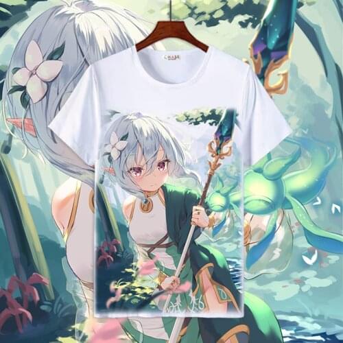 Anime Princess Connect! Re:Dive T Shirt Cartoon Pecorine Karyl Printed Summer T-Shirt Women/Men Graphic Top Tee tshirt Costume