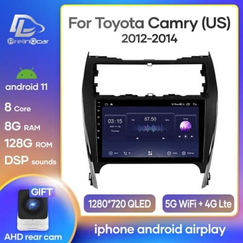 Prelingcar Car Radio Multimedia Video Player GPS Navigation Android 10.0 2din 4G For TOYOTA CAMRY 2012 2013 2014 2015 2016 2017