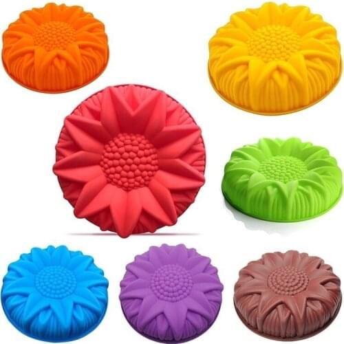 Big Silicone Cake Mold Dessert Molds Large Sunflower Styling Pastry Moulds Bake Decorating Tools(color Random )