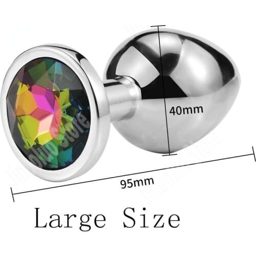 Large Stainless Steel Diamond Anal Plug Crystal Jewelry Butt Plug Tail Sex Toys for Women Men Anus Stimulator Anal Dildo