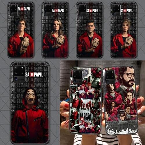 Money Heist House Paper TV Phone case For Samsung Galaxy Note 4 8 9 10 20 S8 S9 S10 S10E S20 Plus UITRA Ultra black painting