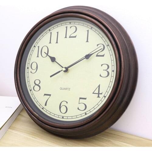 12 Inch Vintage Style Silent Decorative Round Wall Clocks Non ticking Wall Clock Clock for Living Room Bedroom Home Offic