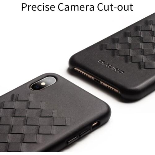 QIALINO Genuine Leather Case for Apple iPhone X/XS 5.8 inches Pure Handmade Luxury Back Cover for iPhone XR/XS Max 6.1/6.5 inch