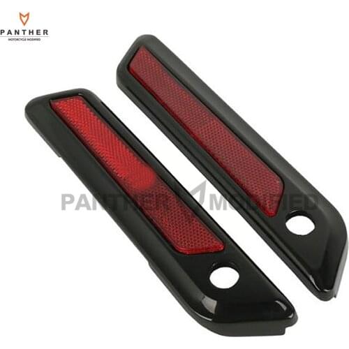 Black Motorcycle Saddlebag Side Hinge Latch Cover case for Harley Electra Glide 2014-2017