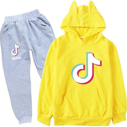 TIK TOK Kids Tracksuit Girls Clothes Set Hoodies and Pants Children Sportwear Clothing Fashion Sport Suit