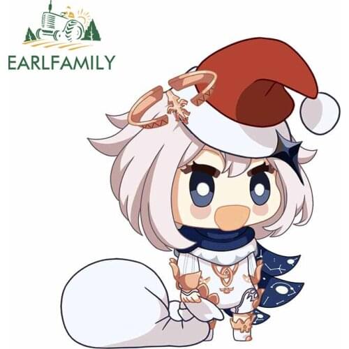 EARLFAMILY 13cm x 11.7cm for Genshin Impact Lumine Christmas hat Car Sticker Trunk Windshield Decal Laotop Waterproof Decoration