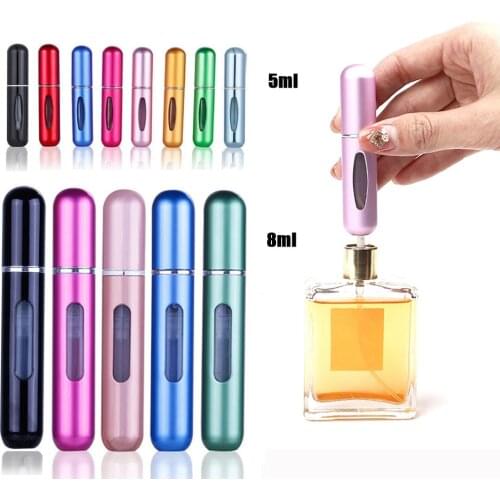 5ml 8ml Portable Mini Refillable Perfume Bottle With Spray Scent Pump Empty Cosmetic Containers Atomizer Bottle For Travel Tool