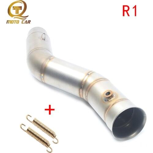 Motorcycle Mid Tube Side Connect Link Pipe Escape Muffler for Yamaha YZF R1 Exhaust 2009 2010 2011 2012 2013 2014 Exhaust System