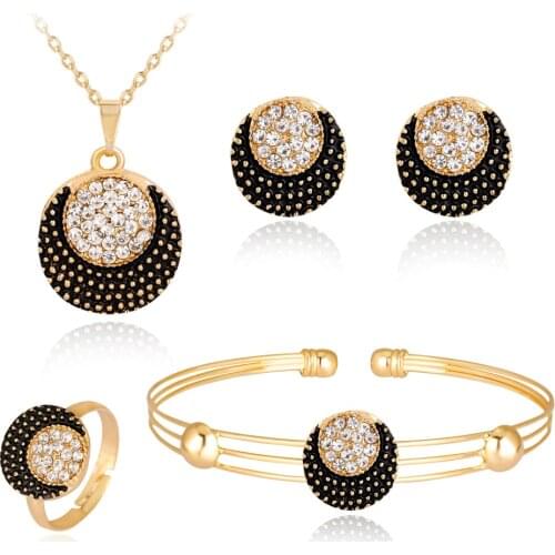 HC Fashion Round Pendant Baby Kids Necklace 4 Pcs Jewelry Cute Crystal Enamel Girls Jewelry Children Gifts Kids Gifts Jewelry T