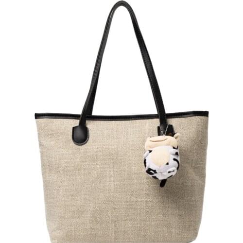 PURFAY Canvas Capacity Women Shoulder Bag Cotton Tote Shopper Bag Eco Reusable Travelling bag Cloth Messenger Bag