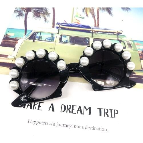 ZAOLIHU Round BabySunglasses Kids Peal Diamond 8 Colors 4-12 Year Children Eyewear UV400 Sun Glasses Flower Design Gafas De Sol