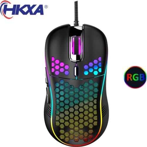 Lightweight RGB Gaming Mouse 7200DPI Honeycomb Shell Mouse Ergonomic Mice with Ultra Weave Cable for Computer Gamer PC Desktop