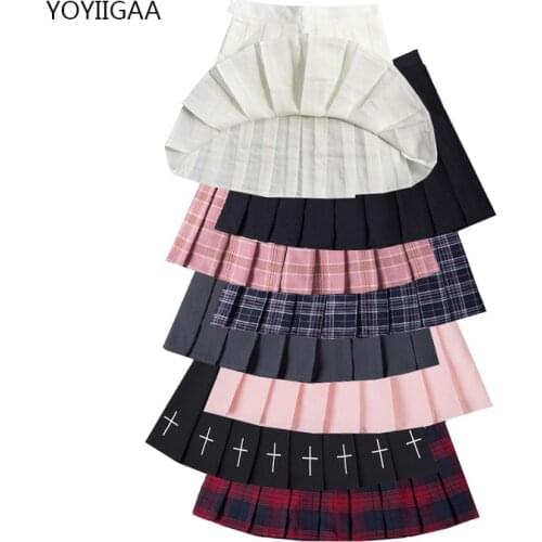 Summer Women Mini Skirts High Waist A-Line Woman Skirts Without Shorts Female Pleated Skirt Preppy Style Ladies Girl Plaid Skirt