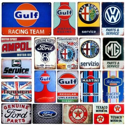 Vintage Tin Plates Alfa Romeo For Garage Metal Tin Signs Posters Golf Retro Plaque Gas Oil Plate Home Wall Decor