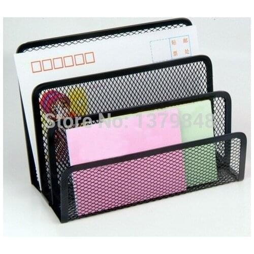 Metal data rack iron wire net three layer file holder epistle lattice bookend bookshelf envelope rack