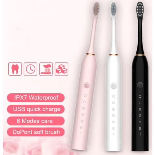 Powerful Ultrasonic Electric Toothbrush USB Quick Charge Rechargeable IPX7 Whole Body Waterproof Tooth Brush Adult Whiten Teeth