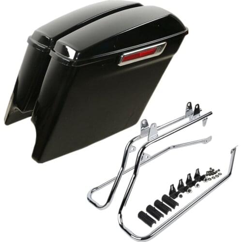 Motorcycle 5“ Streched Hard Saddlebags Conversion Brackets For Harley Softail Fatboy 1986-2013