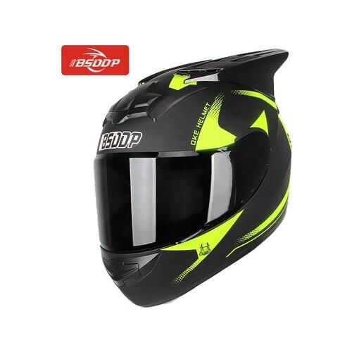 BSDDP motorcycle helmet warm full-cover off-road horn full helmet safety helmet