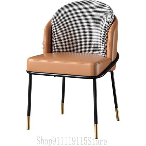 Nordic Thousand Bird Cloth Leather Dining Chair Household Dressing Table Chair Back Makeup Book Desk Chair Modern Luxury Simple