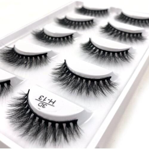 NEW 5 Pairs Natural false eyelashes thick 3d mink lashes short black soft mink eyelashes makeup eyelash extension faux lashes 01