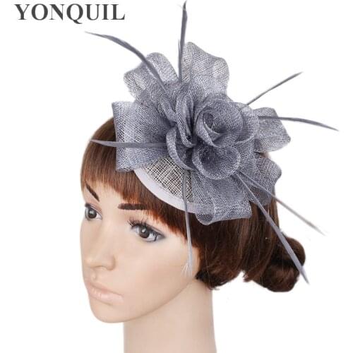 Charming Fascinators Hats Women Elegant Hair Accessories Feather Headpiece Ladies Holiday Hat Bridal Wedding Headwear SYF236