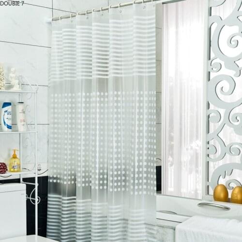 Mildew Proof Thicken PEVA Waterproof Shower Curtain Liner Translucent Bathroom Curtain Bath Curtain with High Quality Hooks