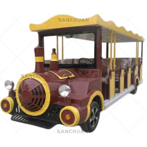 SANCHUAN-Train Locomotive Style Scenic Sightseeing Bus Pure Electric Reception Tourist Car Classic Vehicle