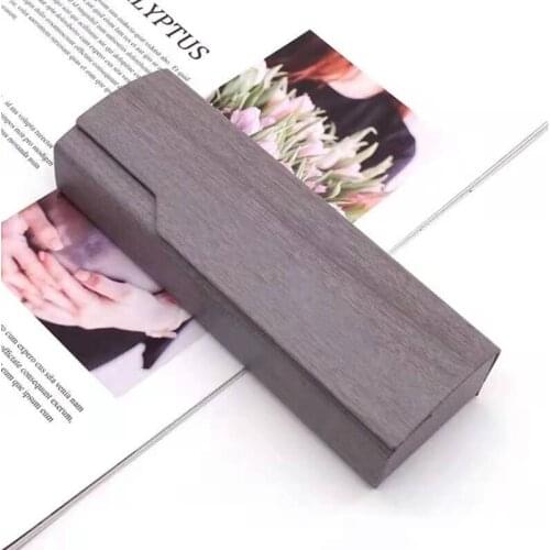 Crush Resistance Plated Metal Hard Shell Eyeglasses Case with Wood Grain Unisex LX9E