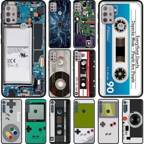 Retro Vintage Camera Cassette Music Para for MOTO G9 plus E6s One Fusion Hyper Edge Case For Moto G Stylus G8 Power Plus G10 G30