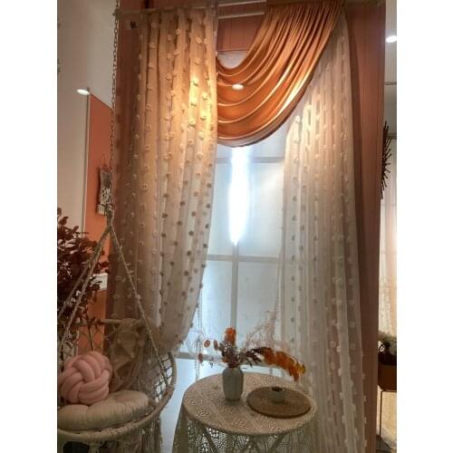 Luxury Stereoscopic White Flowers Voile Gauze Curtains Cotton Hemp Beautiful American Luxurious Curtains for Living Room Bedroom