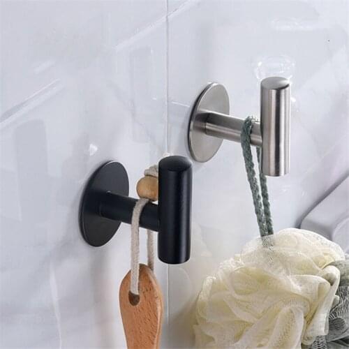 304 Stainless SteelSelf Adhesive Home Kitchen Wall Door Hook Key Holder Rack Towel Hanger Bathroom Rack Hooks
