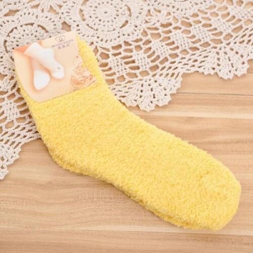 Sports Snow Socks Candy Color Soft Floor Sleeping Socks Winter Women Thicken Thermal Wool Socks Seamless Warm Female Socks