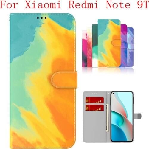 Sunjolly Case for Xiaomi Redmi Note 9T Wallet Stand Flip PU Phone Case Cover coque capa Xiaomi Redmi Note 9T Case Cover