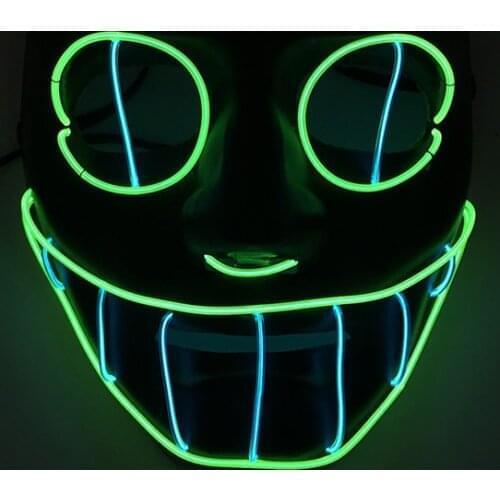 Glowing Horror Cobra EL Wire Mask Party Supplies Scary Smile Luminous LED Mask For Halloween Cosplay Party