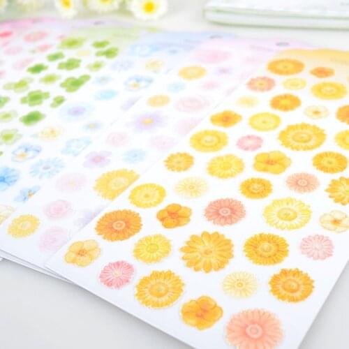 Fresh Flowers Decorative Washi Stickers Scrapbooking Stick Label Diary Stationery Album Stickers