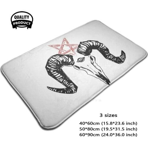 Goat Satan Comfortable Door Mat Rug Carpet Foot Pad Halloween Satan Devil Evil Horns Lucifer One Eye Satanic Cult Movie Star