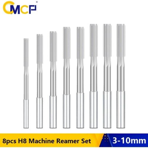 CMCP Machine Reamer H8 Straight Shank Chucking Reamer H8 3/4/5/6/7/8/9/10mm Straight Reamer Milling Cutter Tool