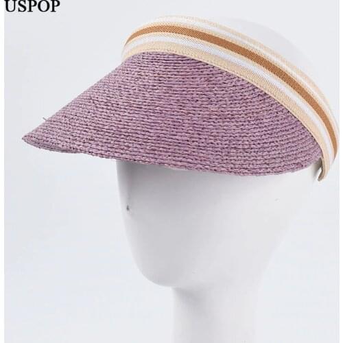 USPOP New colorful raffia sun hats women natural straw hats beach hat sun visor cap shade