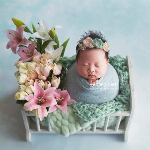 Newborn Knitted Blanket Newborn Photograhy Props Posing Blanket Photo Props Knitted Layer Basket Stuffer Mint Chunky Knit Layer