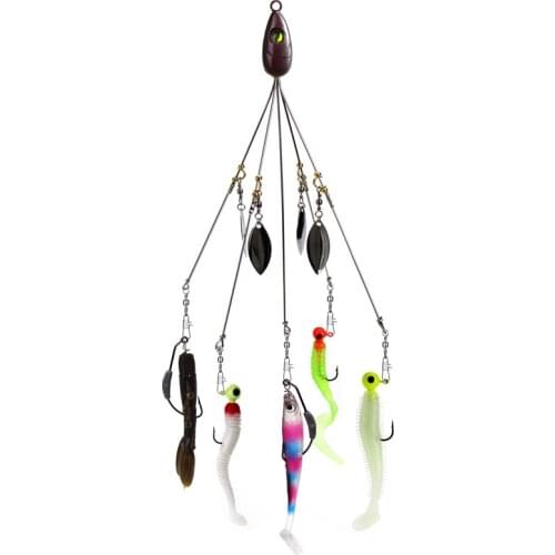 Swim bait winter bait Spinner alabama Alabama rig umbrella fishing lure swim bait Fishing Lures Bait Bass with 5 Soft Lures