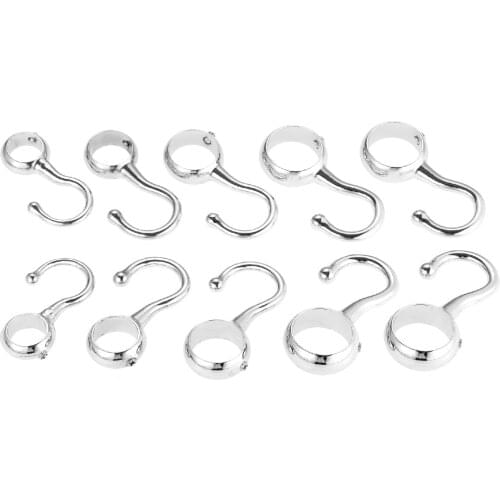 10Pcs 16mm 19mm 22mm 25mm Wardrobe Bathroom Hanging Tube Pipe Rod Hooks Round Hole Towel Robe Hanger Kitchen Pan Zinc Alloy Hook