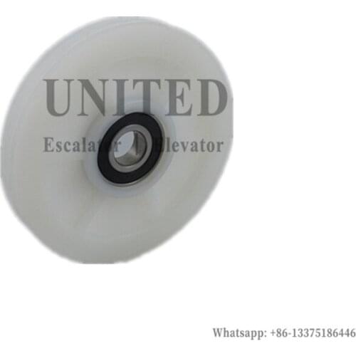 20pcs UNITED Elevator Nylon Roller Double Groove Rope Roller Door Hanger Roller OD140mm W20mm Bearing 6204