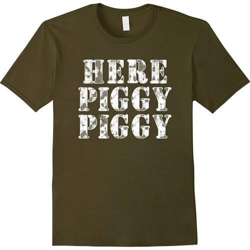 2019 New Brand Cheap Sale 100 % Cotton Hog Hunter Shirt Here Piggy Piggy Pig Hunter T Shirt Graphic Shirts