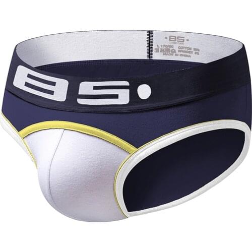 2020 BS Brand Men sexy underwear boys new Hugh cotton triangle shorts raised pockets underwear BS112