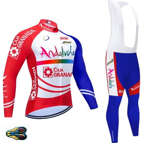2021 Andalucia Team Cycling Jackets 20D Pants Suit Ropa Ciclismo Mens Long Sleeve Bicycle Maillot Culotte Clothing Jersey