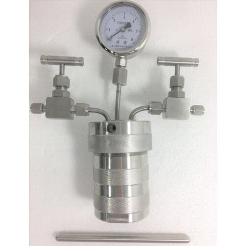 25ml Hydrothermal synthesis Autoclave Reactor vessel + inlet outlet gauge 25ml 6Mpa