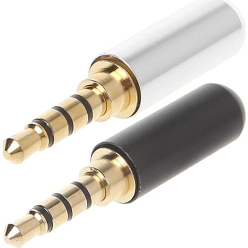 3.5mm 4 Pole Earphone Soldering Jack Male Headphone Plug Repair Audio Adapter